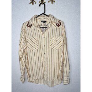 Sailor Jerry VTG Large Western Shirt Rockabilly Long Sleeve Pearl Snaps USA B1